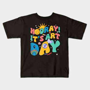 Hooray It's  Day Art Teacher  Cute Student Teacher Kids T-Shirt